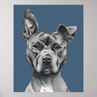 Desenho De Cão-Touro De cinza Pit-Stalky