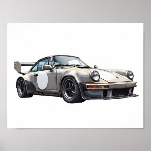 Poster Desenho de carro retrô