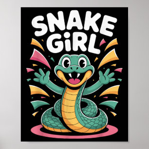 Poster Desenho de Cartoon Feliz e Feliz Serpente Cobra pa
