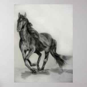 Poster desenho de cavalo escuro