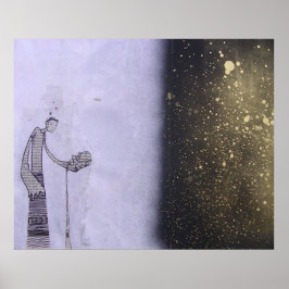 Pôster Desenho de Cerveja Despejada