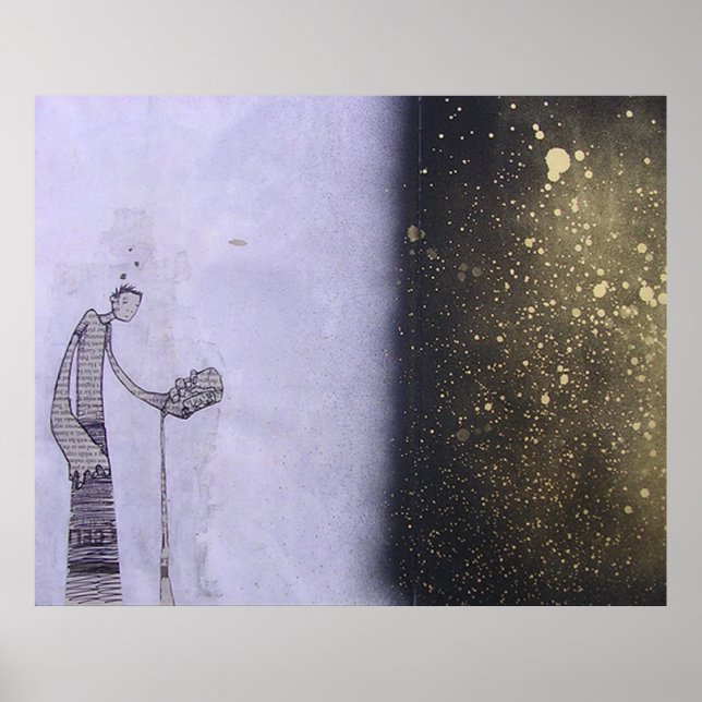 Pôster Desenho de Cerveja Despejada (Frente)