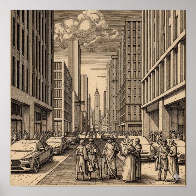 Poster Desenho de Cidade Renascentista (Frente)