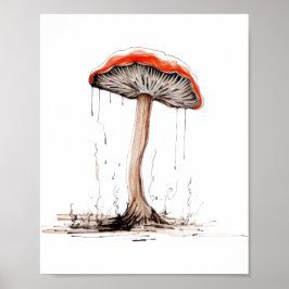 Poster Desenho de cogumelo