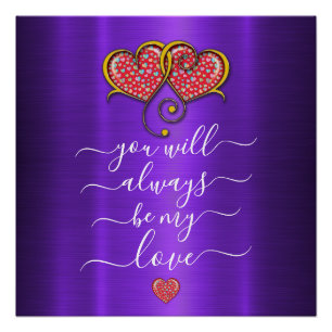 Pôster Desenho de Corações Interligados Minimalista Perso