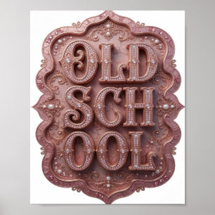 Poster Desenho de declaração em ouro impressionante OLD S