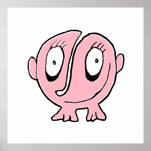 Poster Desenho de desenho animado de bebê monstro fofo Es (Frente)