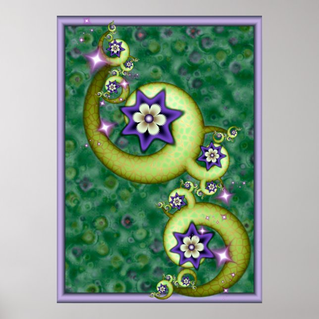 Poster Desenho de Estrelas e Luas (Frente)