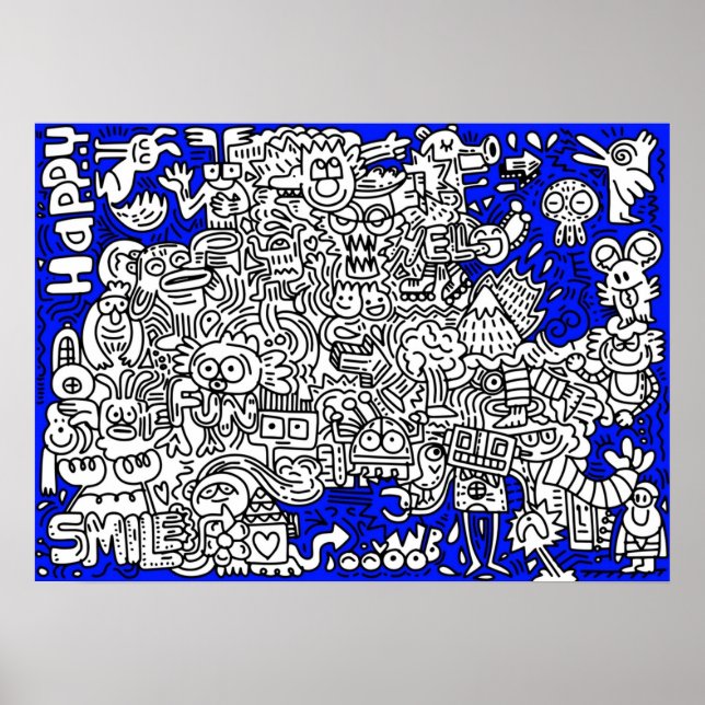 Poster Desenho de fantasia de personagens de desenho anim (Frente)