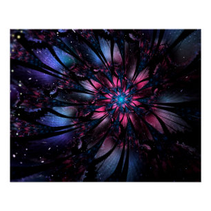 Pôster Desenho de flor fractal abstrata.