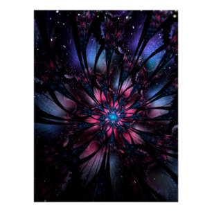 Pôster Desenho de flor fractal abstrata.