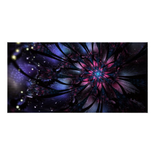 Pôster Desenho de flor fractal abstrata. 