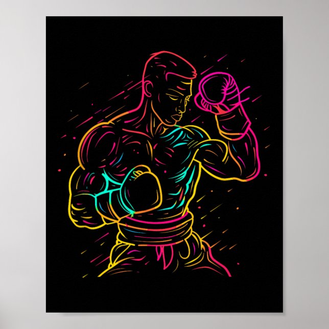 Poster Desenho de garoto de kickboxing com visual dos ano (Frente)