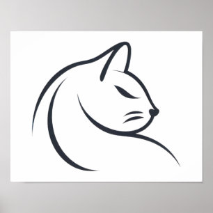 Poster Desenho de gato pequeno