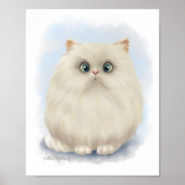 Poster Desenho de Gato Persa (Frente)