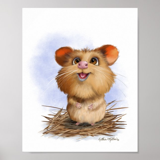 Poster  Desenho de hamster fofo e fofinho (Frente)