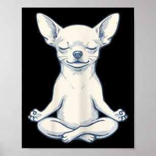 Poster Desenho de Ioga Chihuahua Vintage Lótus Cão Medita