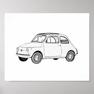 Pôster Desenho de Lápis 500 Preto e Branco Clássico Fia