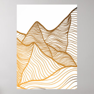 Poster desenho de layout de montanha em estilo oriental