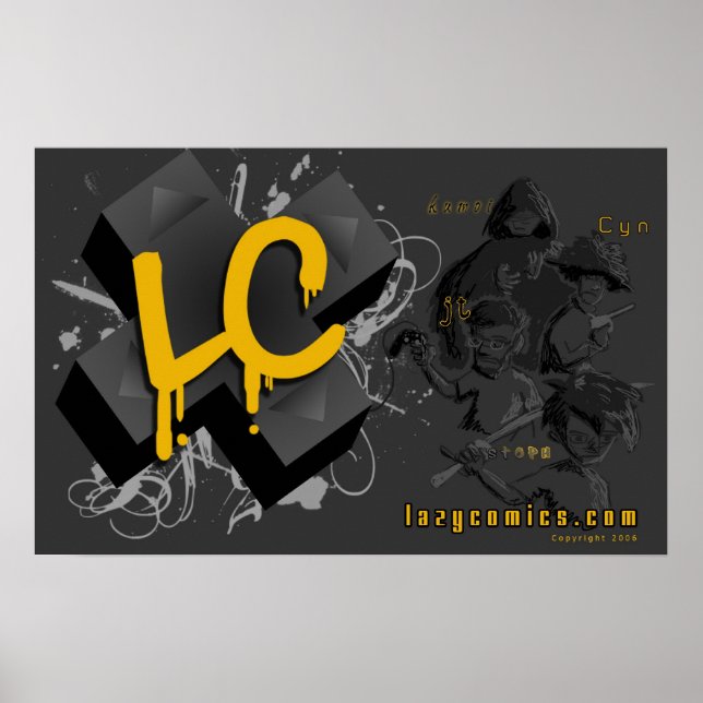 Pôster Desenho de LC LazyComics Grande (Frente)