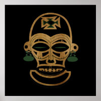 Desenho de máscara tribal abstrato africano