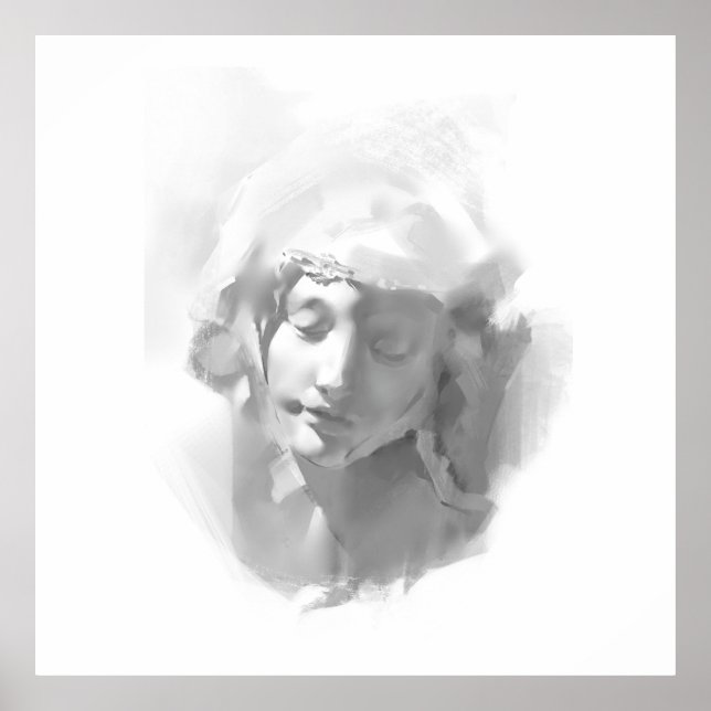 Poster Desenho de Mulher de Estátua de Arte Mural (Frente)