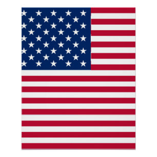 Pôster Desenho de Orgulho da Bandeira Americana dos EUA