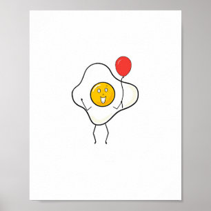 Poster Desenho de ovo com balão, personalize, personalize