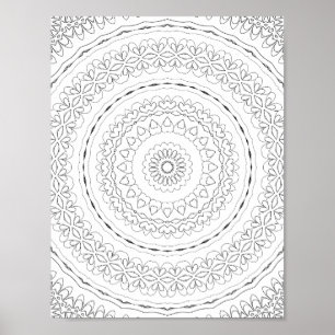 Poster Desenho de padrão de página para colorir de anéis 