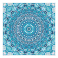 Desenho de Padrão Mandala Azul e Branco