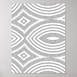 Poster Desenho de Página para Colorir com Padrão de Diama