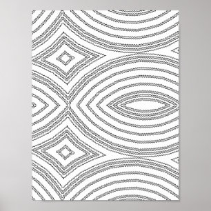 Poster Desenho de Página para Colorir com Padrão de Diama