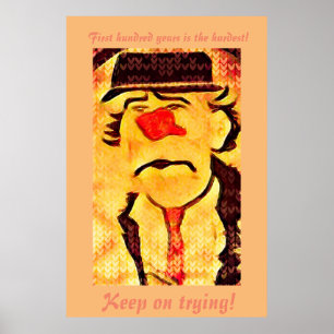 Poster Desenho de palhaço triste (D1) Vintage 70s - Post