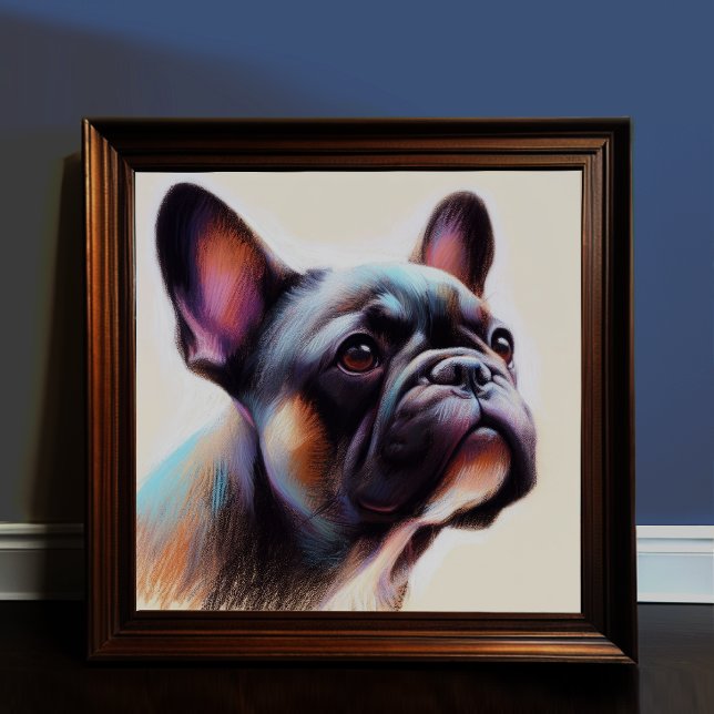 Poster Desenho de Pastel de um Bulldog Francês II (Criador carregado)