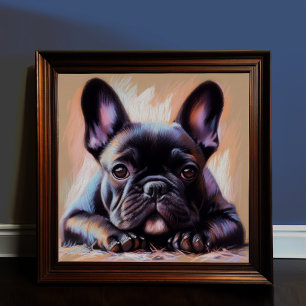 Poster Desenho de Pastel de um Bulldog Francês III