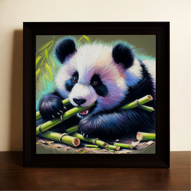 Poster Desenho de Pastel do Urso de Panda Bamboo IV (Criador carregado)