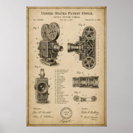 Poster Desenho de Patente de Câmera Antiga