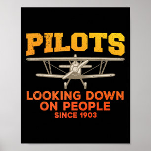 Poster Desenho de Piloto Engraçado para Homens Mulheres A