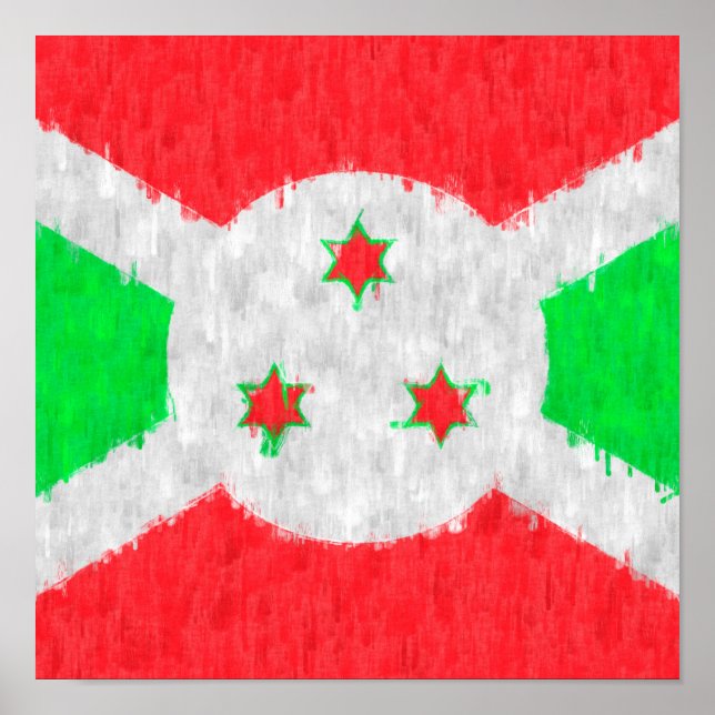 Poster Desenho de pintura a óleo do Burundi (Frente)