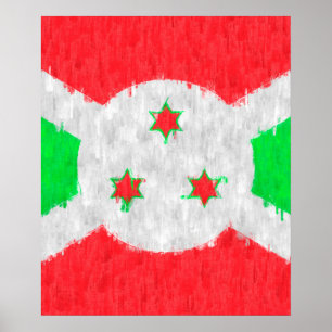 Poster Desenho de pintura a óleo do Burundi