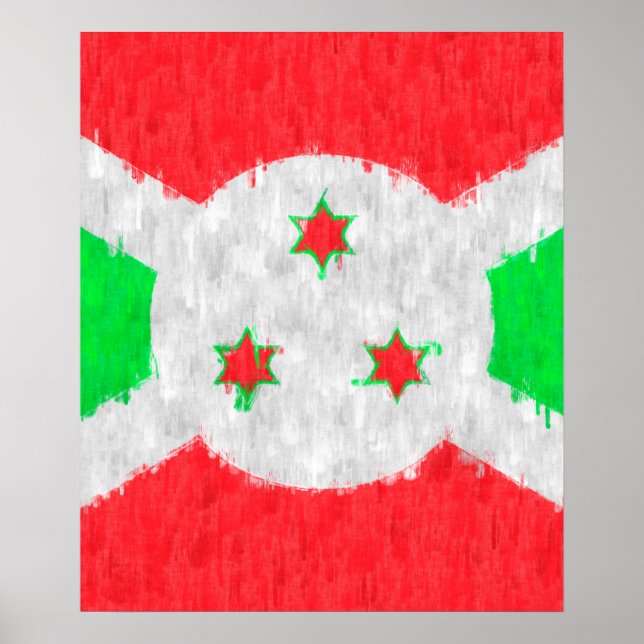 Poster Desenho de pintura a óleo do Burundi (Frente)
