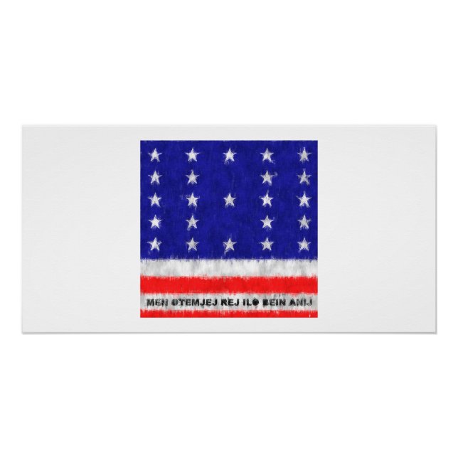 Pôster Desenho De Pintura De Óleo De Atoll Bikini (Frente)