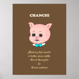 Poster Desenho de porco fofo