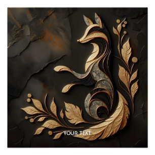 Pôster Desenho de Raposa Elegante Fantasia