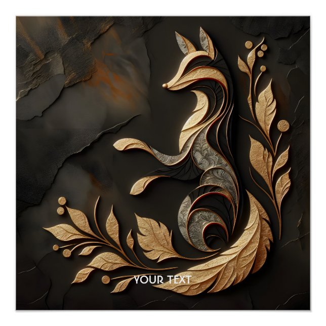 Pôster Desenho de Raposa Elegante Fantasia (Frente)