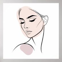 Desenho De Rosto De Mulher De Uma Linha N.O 3 (Com