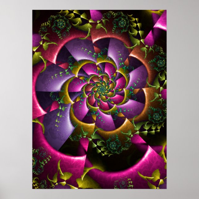 Poster Desenho de rotação floral (Frente)