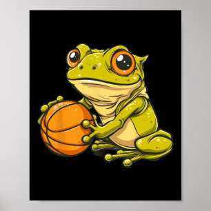 Poster Desenho de Sapo Rã Esqueleto Arte de Animal Jogado