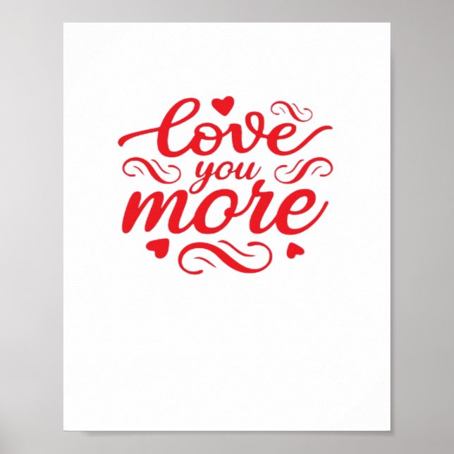 Poster Desenho de Tendência Moderna 'Eu Te Amo Mais' (Frente)