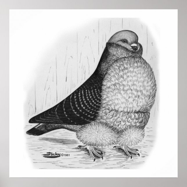 Poster Desenho de Tinta de Coroa Chinesa (Frente)